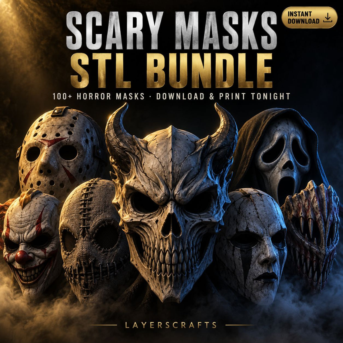 Scary Masks STL Bundle
