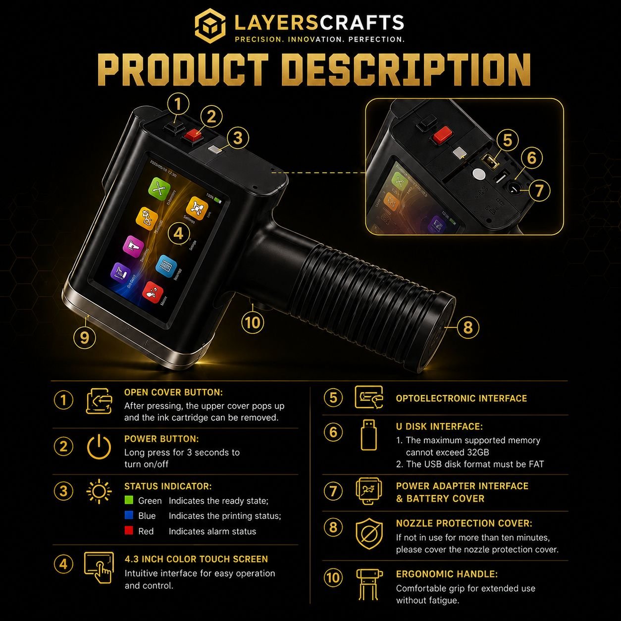 Handheld Inkjet Printer — Professional Portable Inkjet Printer - LayersCraftsHandheld Inkjet Printer — Professional Portable Inkjet Printer